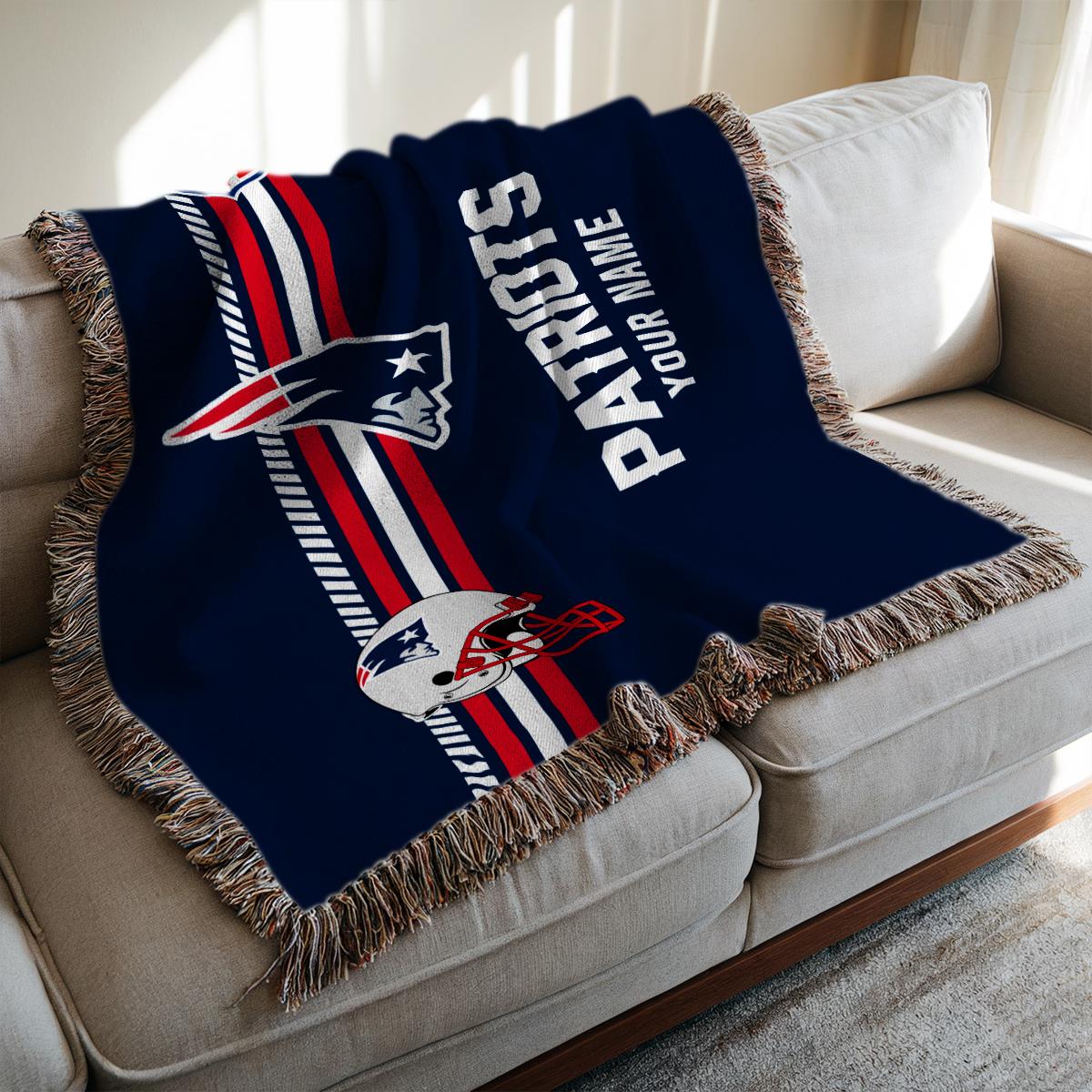 New England Patriots Premium New Woven Throw Blanket AZMNWVB000093