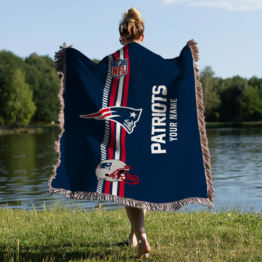 New England Patriots Premium New Woven Throw Blanket AZMNWVB000093