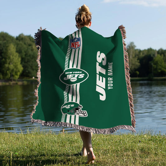 New York Jets Premium New Woven Throw Blanket AZMNWVB000094