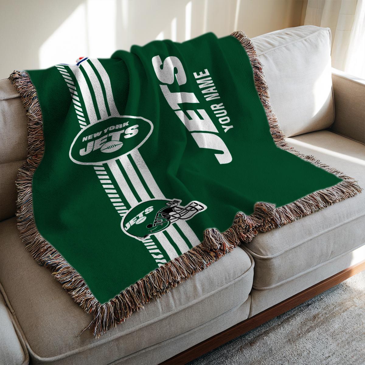 New York Jets Premium New Woven Throw Blanket AZMNWVB000094