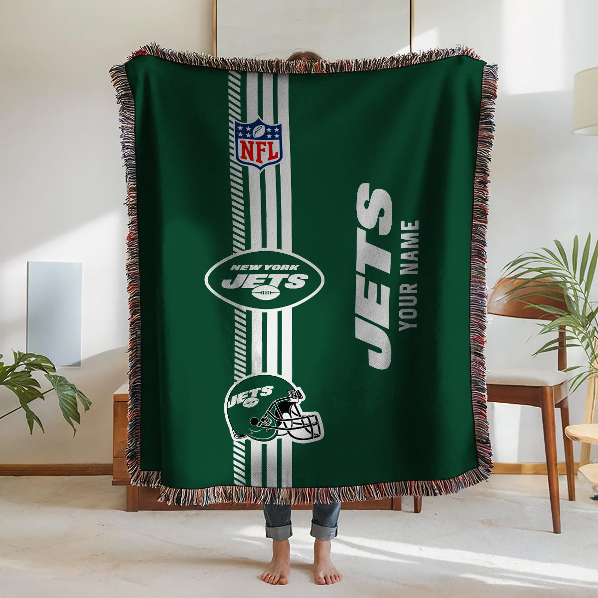 New York Jets Premium New Woven Throw Blanket AZMNWVB000094
