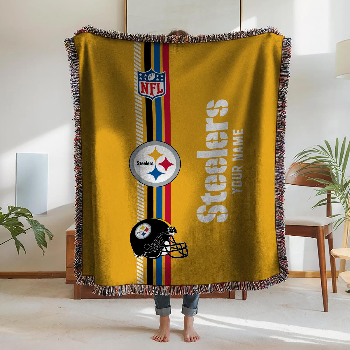 Pittsburgh Steelers Premium New Woven Throw Blanket AZMNWVB000095