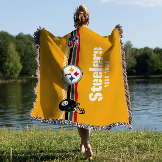 Pittsburgh Steelers Premium New Woven Throw Blanket AZMNWVB000095