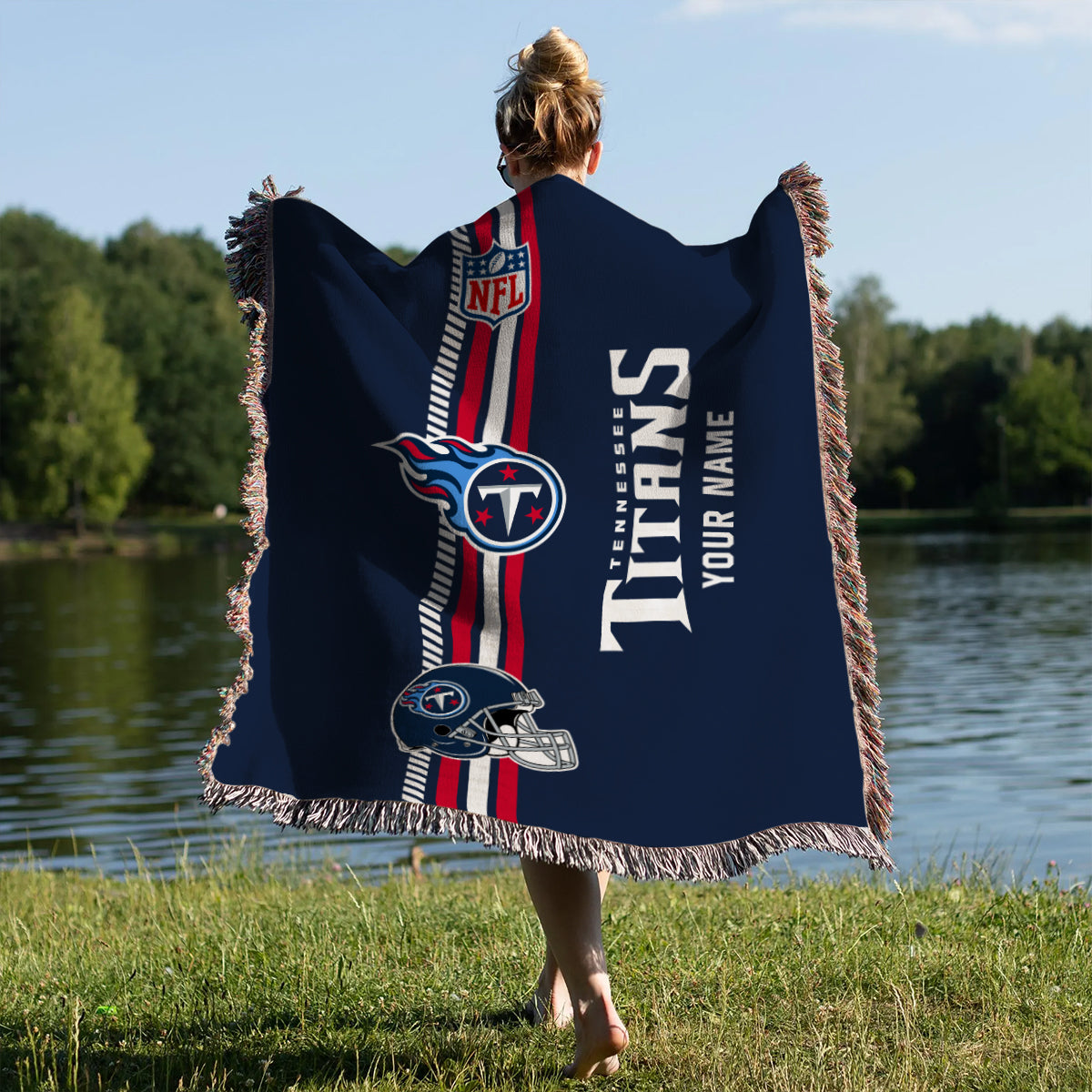 Tennessee Titans Premium New Woven Throw Blanket AZMNWVB000096