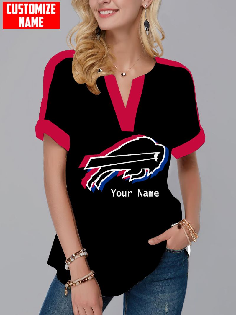Buffalo Bills Personalized Fashion Short Sleeve V-Neck Shirt AZSSV051
