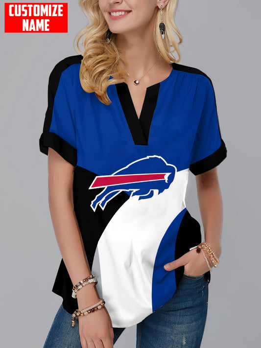 Buffalo Bills Personalized Fashion Short Sleeve V-Neck Shirt AZSSV117