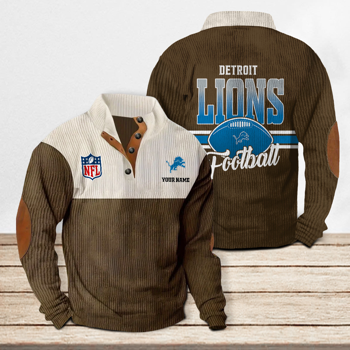 Detroit Lions Colorful Stand Collar Sweatshirt New Collection AZTACSSW000006