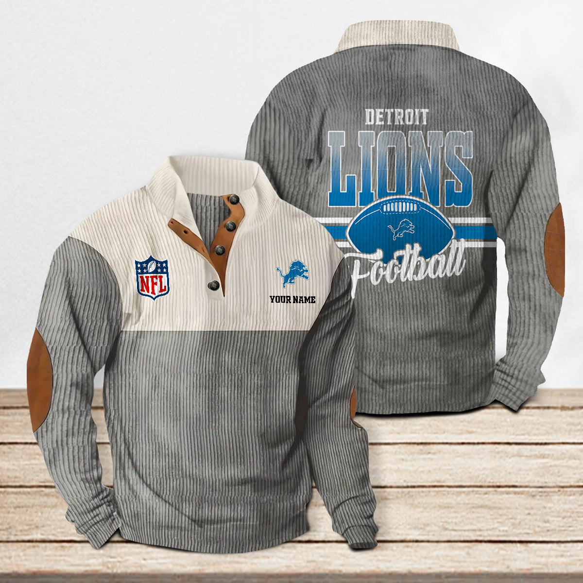 Detroit Lions Colorful Stand Collar Sweatshirt New Collection AZTACSSW000006