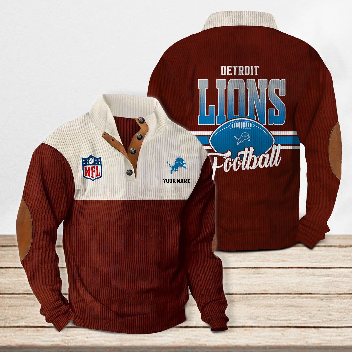 Detroit Lions Colorful Stand Collar Sweatshirt New Collection AZTACSSW000006