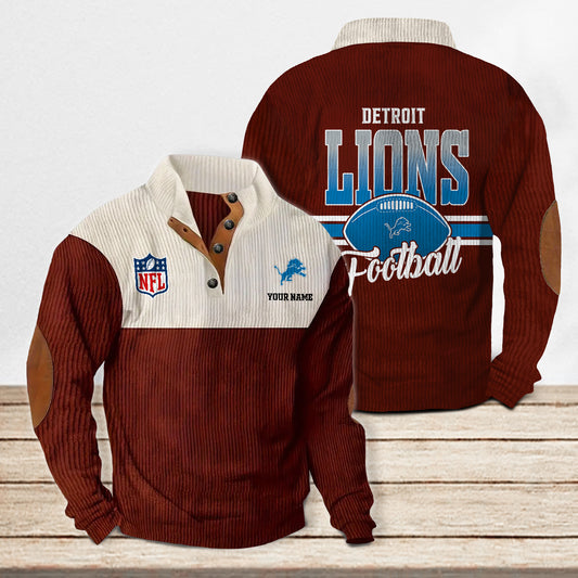 Detroit Lions Colorful Stand Collar Sweatshirt New Collection AZTACSSW000006