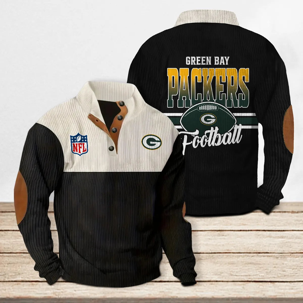 Green Bay Packers Colorful Stand Collar Sweatshirt New Collection AZTACSSW000007
