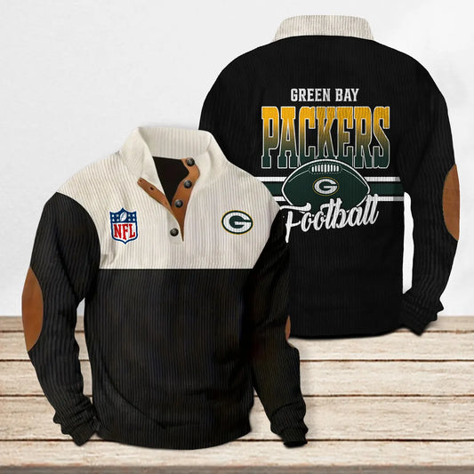 Green Bay Packers Colorful Stand Collar Sweatshirt New Collection AZTACSSW000007