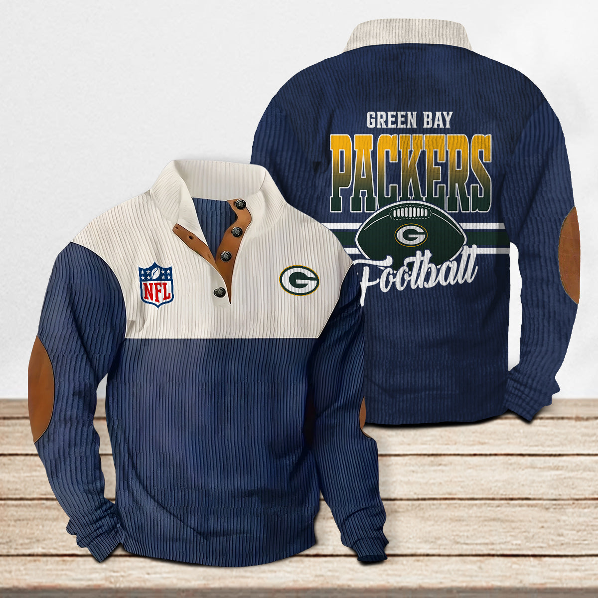 Green Bay Packers Colorful Stand Collar Sweatshirt New Collection AZTACSSW000007