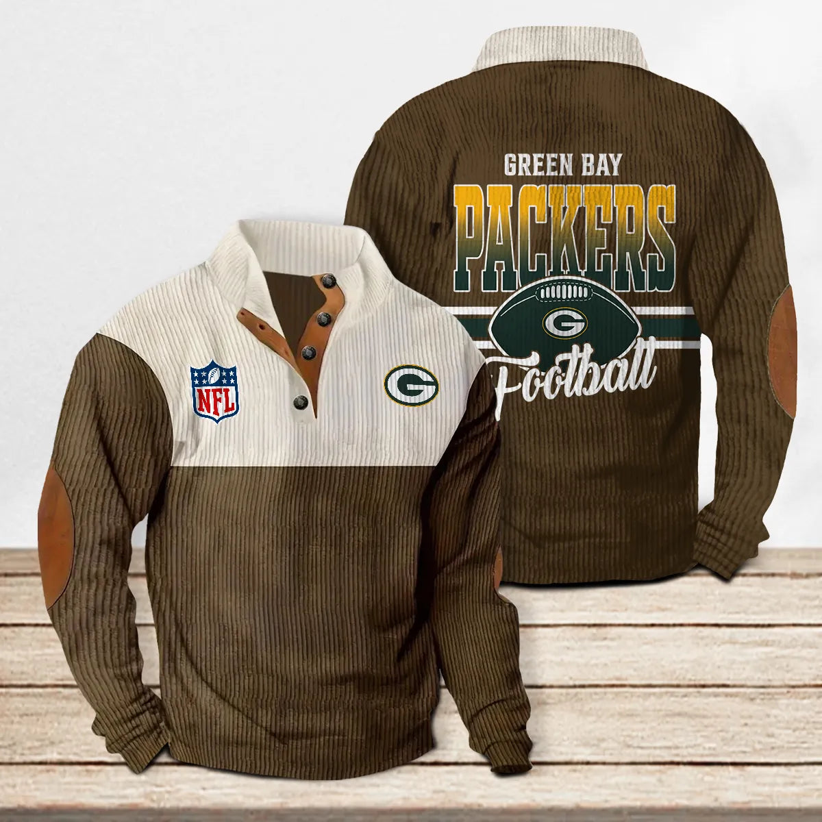 Green Bay Packers Colorful Stand Collar Sweatshirt New Collection AZTACSSW000007