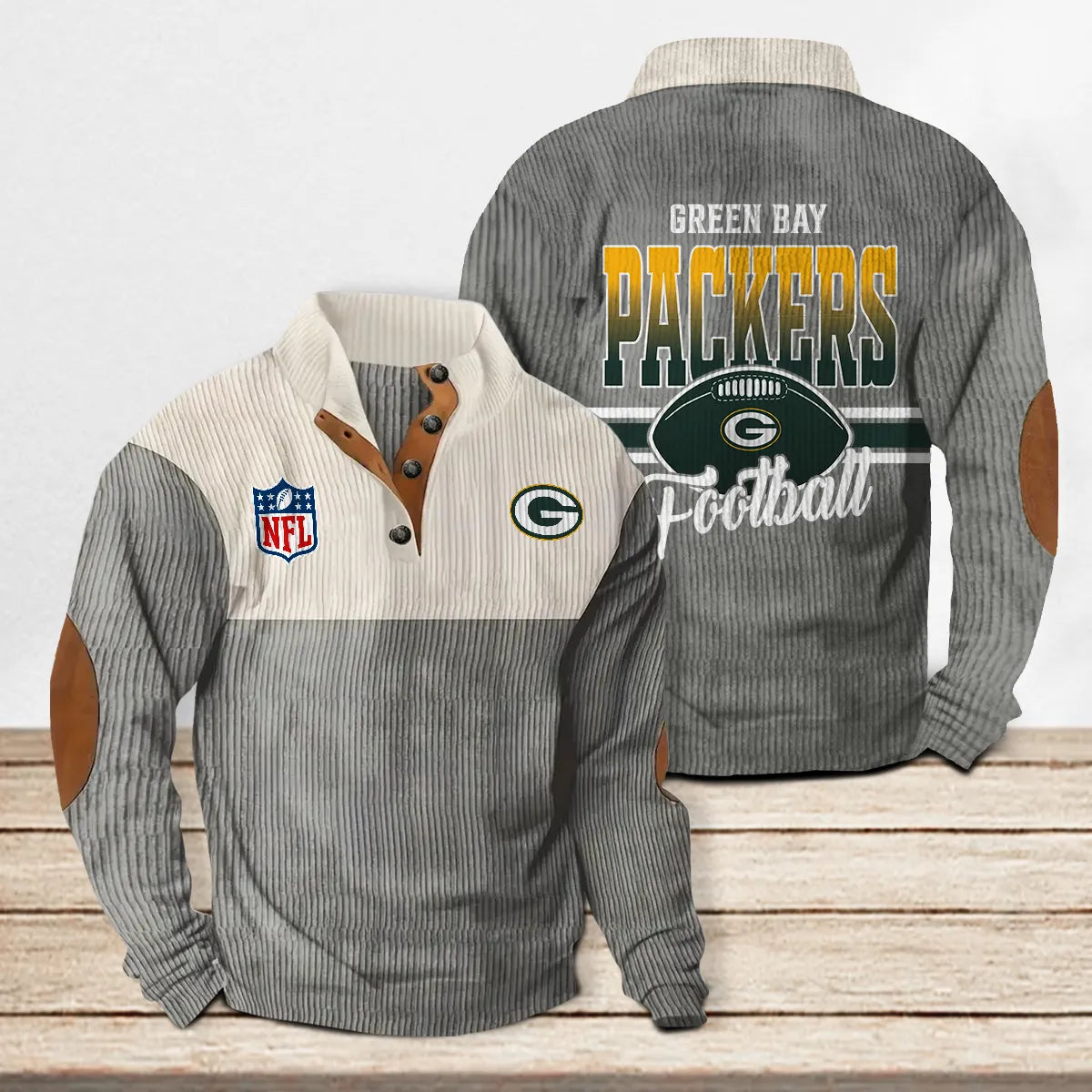 Green Bay Packers Colorful Stand Collar Sweatshirt New Collection AZTACSSW000007