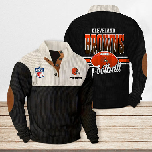 Cleveland Browns Colorful Stand Collar Sweatshirt New Collection AZTACSSW000020