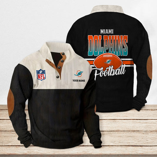 Miami Dolphins Colorful Stand Collar Sweatshirt New Collection AZTACSSW000028