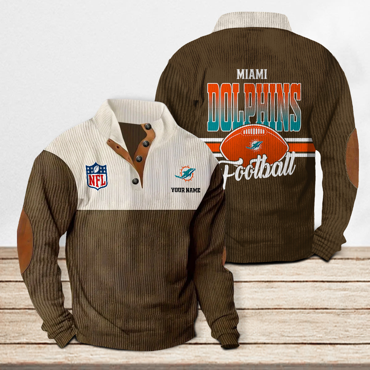 Miami Dolphins Colorful Stand Collar Sweatshirt New Collection AZTACSSW000028