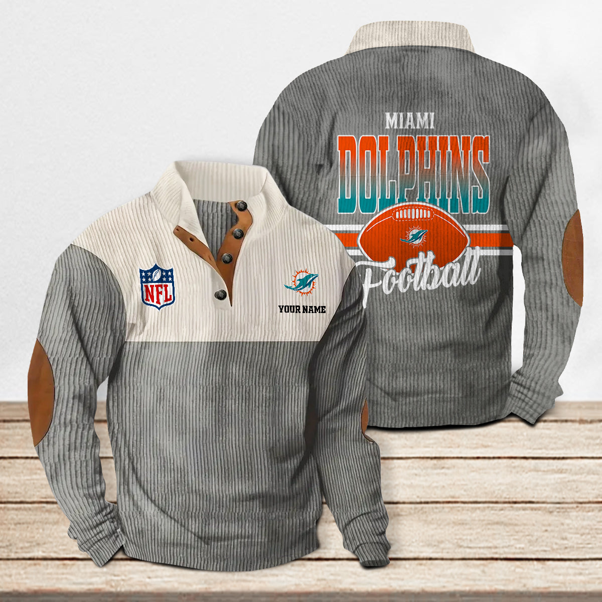 Miami Dolphins Colorful Stand Collar Sweatshirt New Collection AZTACSSW000028