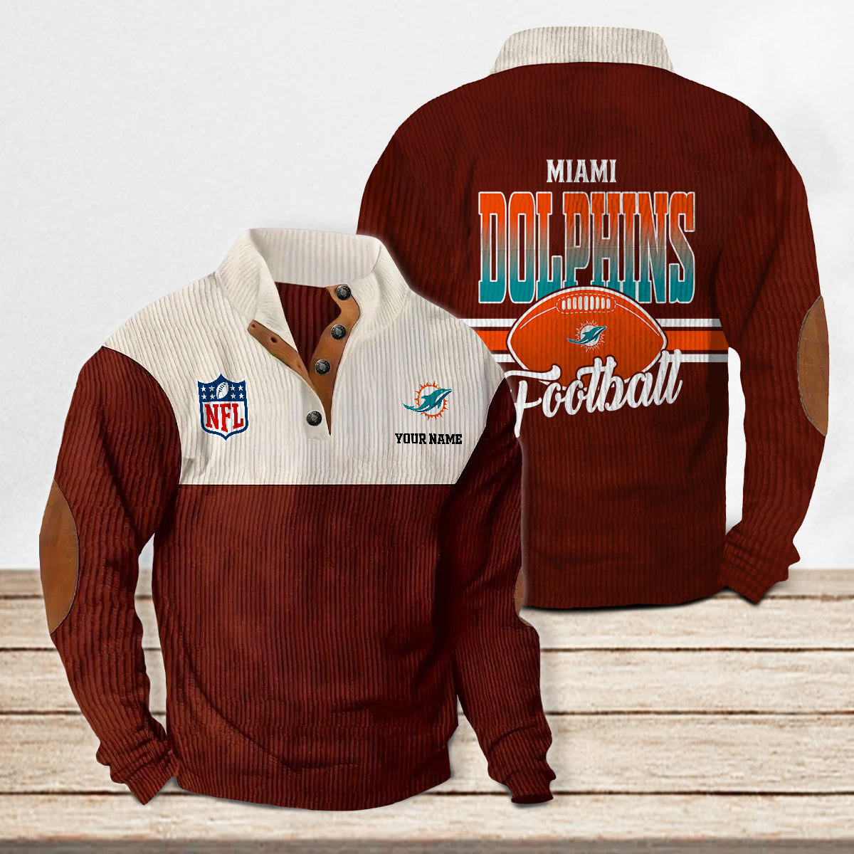 Miami Dolphins Colorful Stand Collar Sweatshirt New Collection AZTACSSW000028