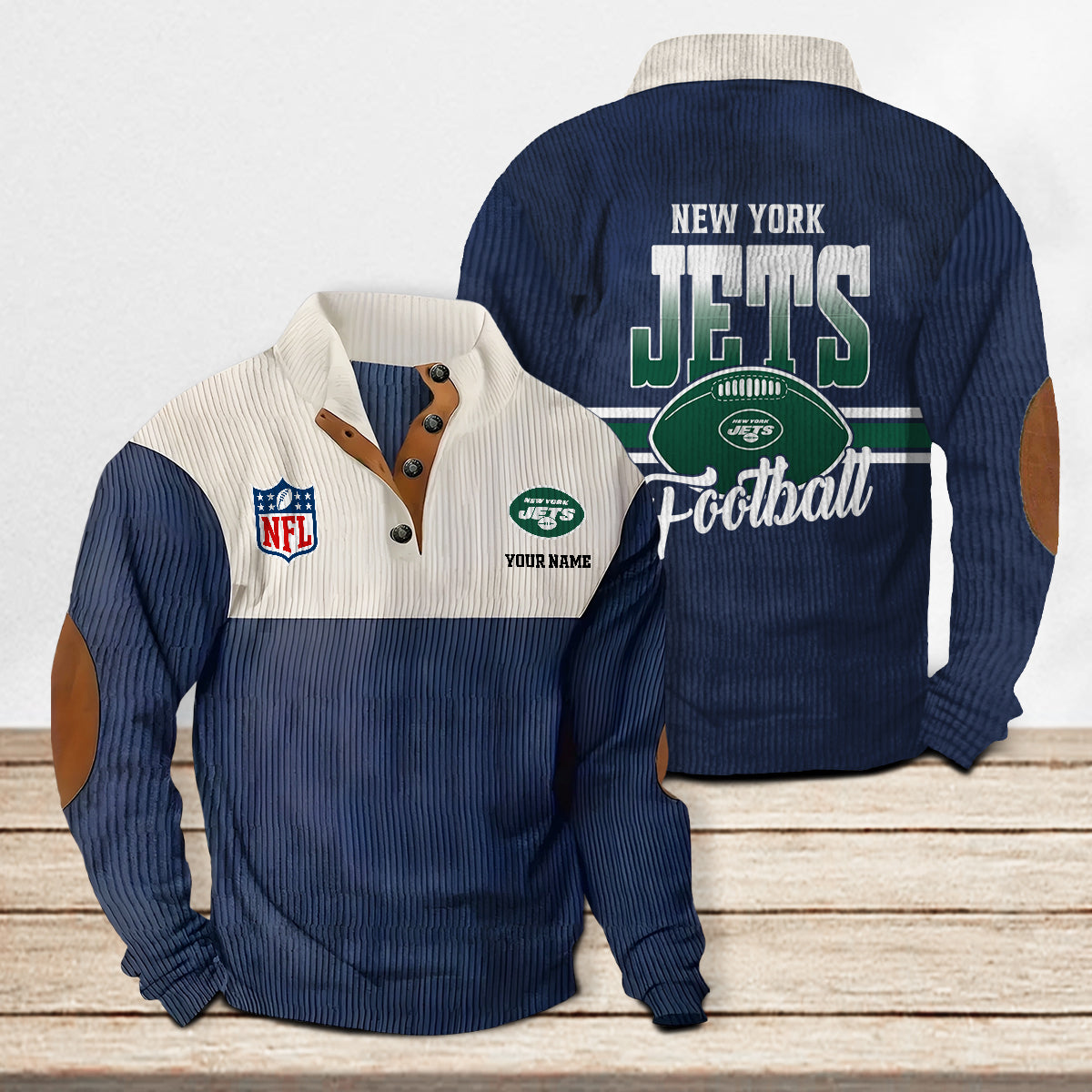 New York Jets Colorful Stand Collar Sweatshirt New Collection AZTACSSW000030