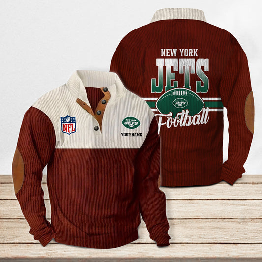 New York Jets Colorful Stand Collar Sweatshirt New Collection AZTACSSW000030