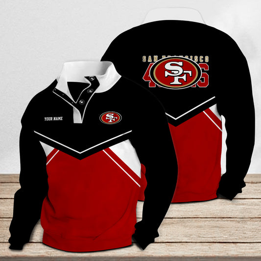 San Francisco 49ers Casual Colorful Stand Collar Sweatshirt New Collection AZTASCSW000013