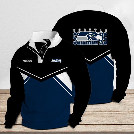 Seattle Seahawks Casual Colorful Stand Collar Sweatshirt New Collection AZTASCSW000014