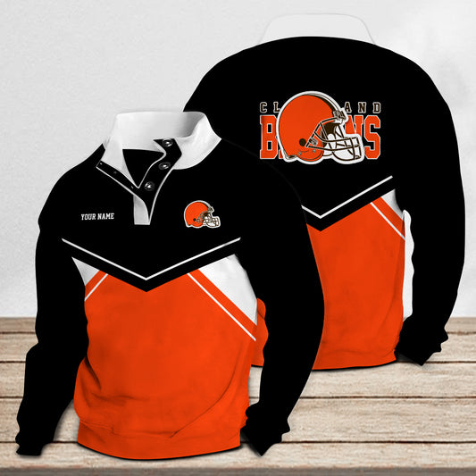 Cleveland Browns Casual Colorful Stand Collar Sweatshirt New Collection AZTASCSW000020