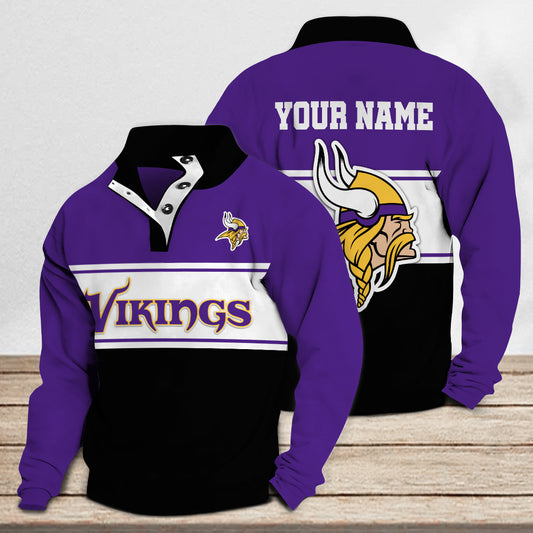 Minnesota Vikings Casual Stand Collar Sweatshirt Premium New Edition AZTASCSW000137