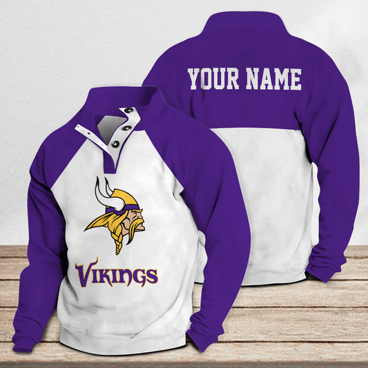 Minnesota Vikings Casual Stand Collar Sweatshirt Premium New Edition AZTASCSW000169