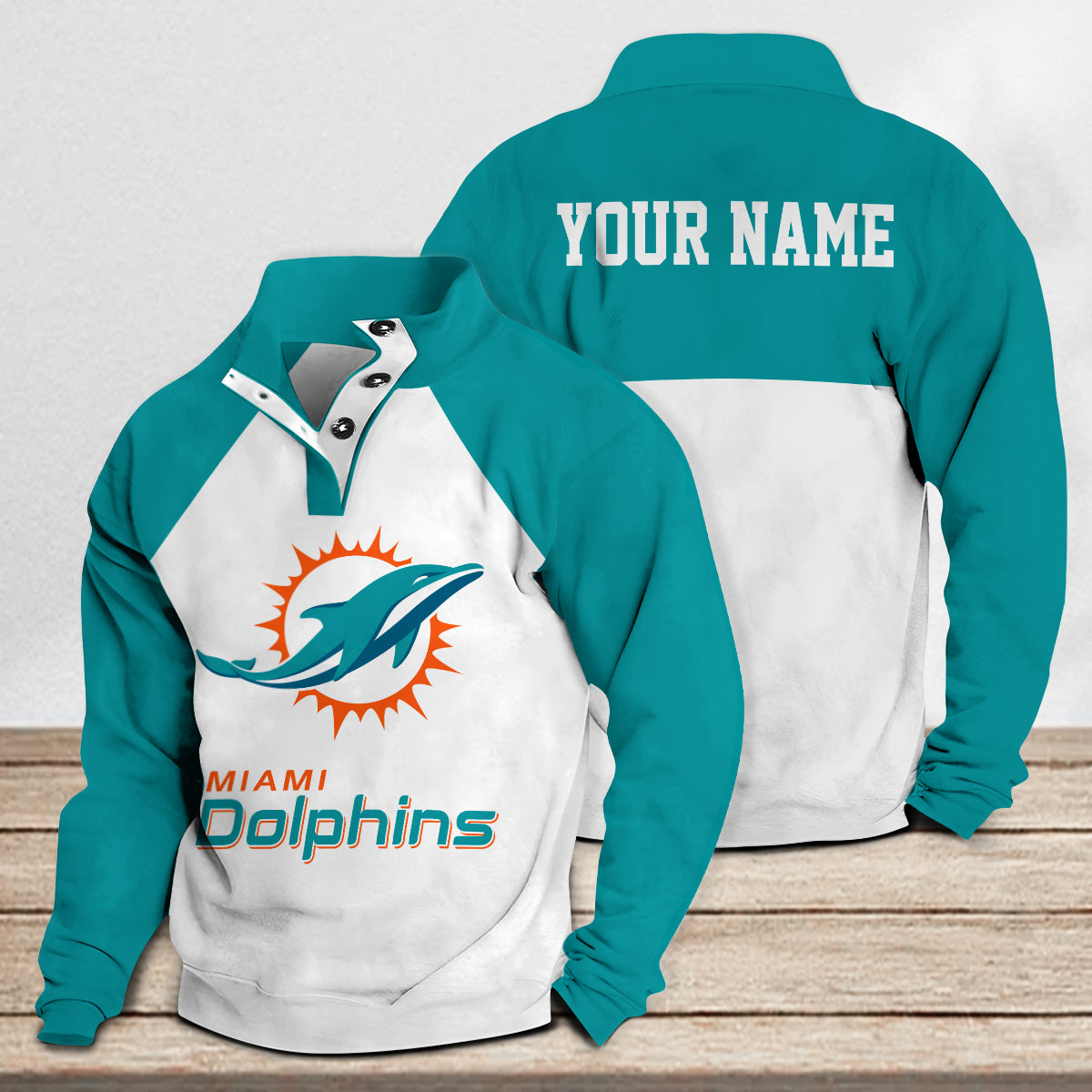 Miami Dolphins Casual Stand Collar Sweatshirt Premium New Edition AZTASCSW000188