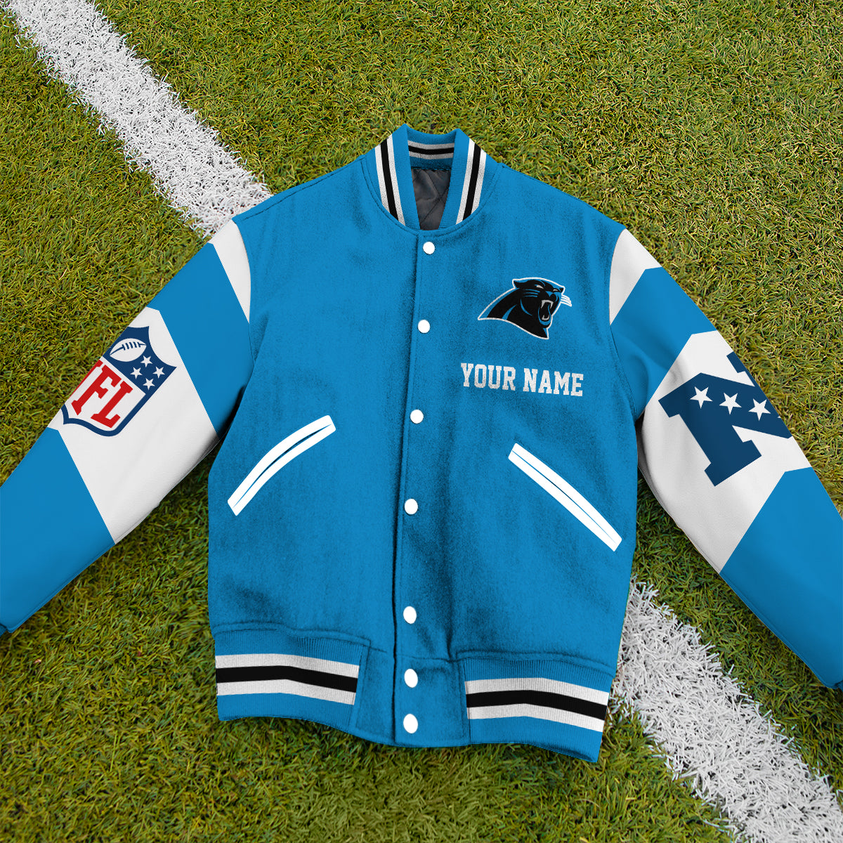 Carolina Panthers National Football Conference Unisex Varsity Jacket Limited Edition AZTAVJK000003