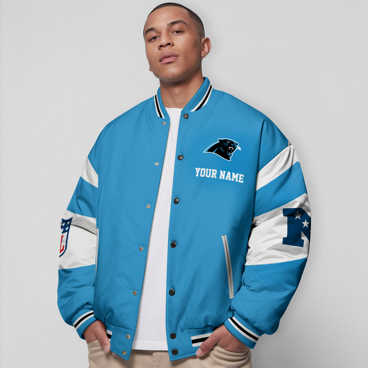 Carolina Panthers National Football Conference Unisex Varsity Jacket Limited Edition AZTAVJK000003