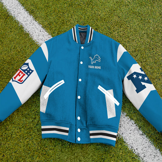 Detroit Lions National Football Conference Unisex Varsity Jacket Limited Edition AZTAVJK000006