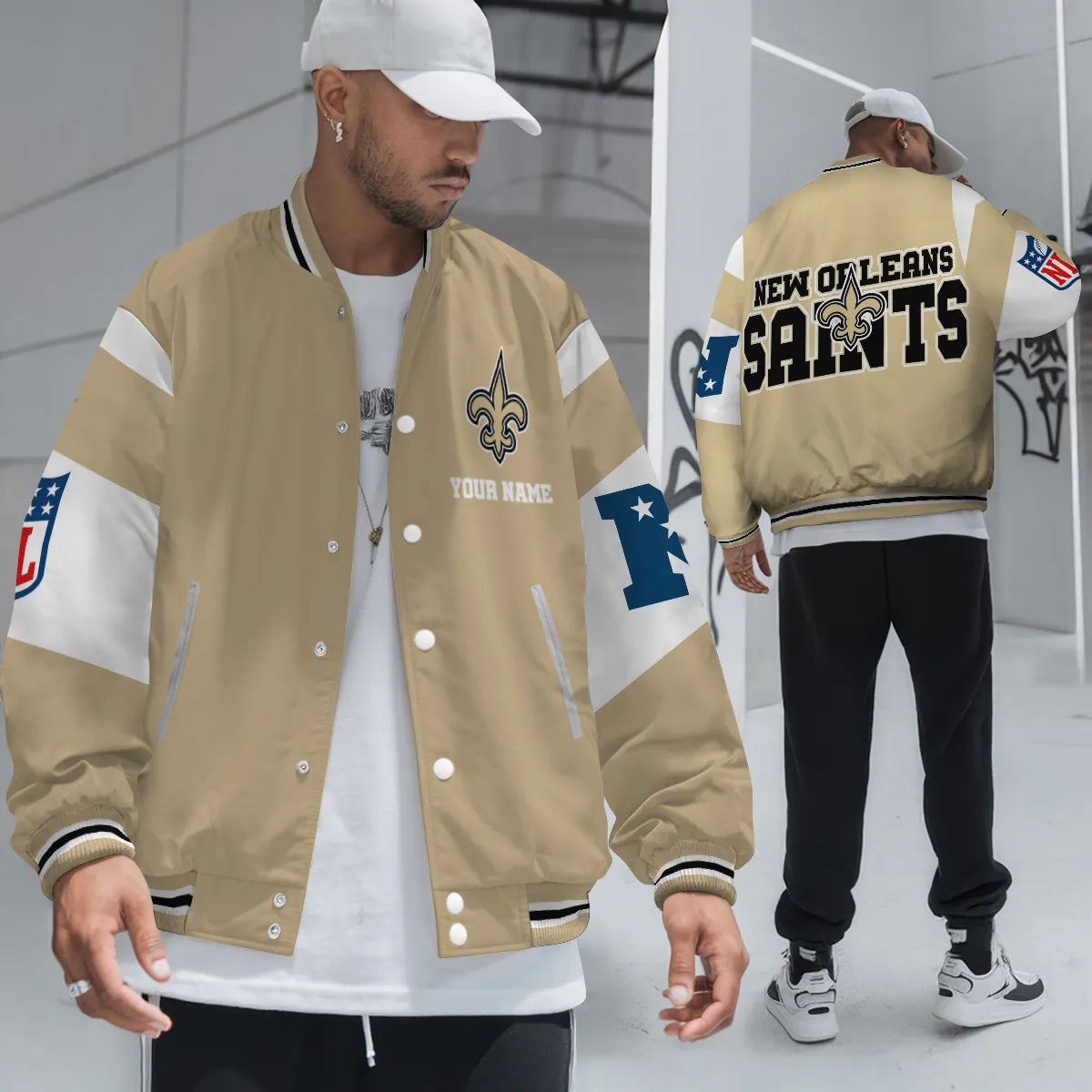 New Orleans Saints Patriots National Football Conference Unisex Varsity Jacket Limited Edition AZTAVJK000010