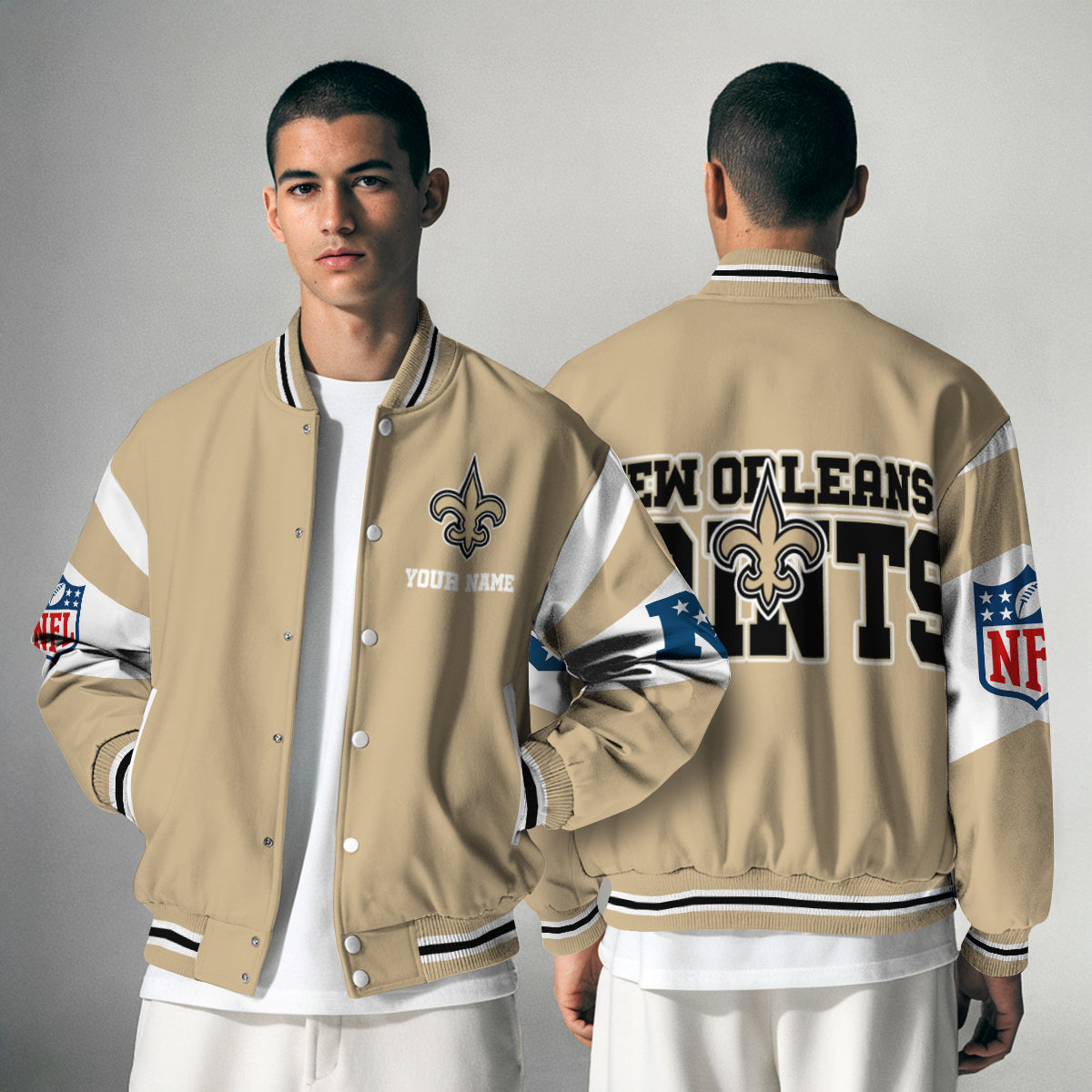 New Orleans Saints Patriots National Football Conference Unisex Varsity Jacket Limited Edition AZTAVJK000010