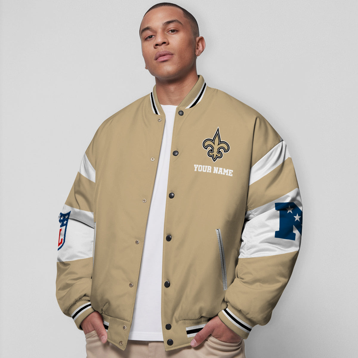 New Orleans Saints Patriots National Football Conference Unisex Varsity Jacket Limited Edition AZTAVJK000010