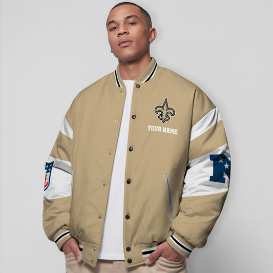 New Orleans Saints Patriots National Football Conference Unisex Varsity Jacket Limited Edition AZTAVJK000010