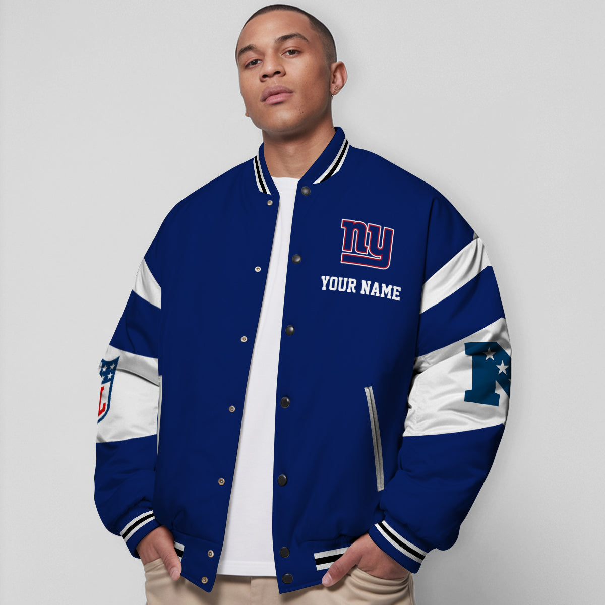 New York Giants Patriots National Football Conference Unisex Varsity Jacket Limited Edition AZTAVJK000011