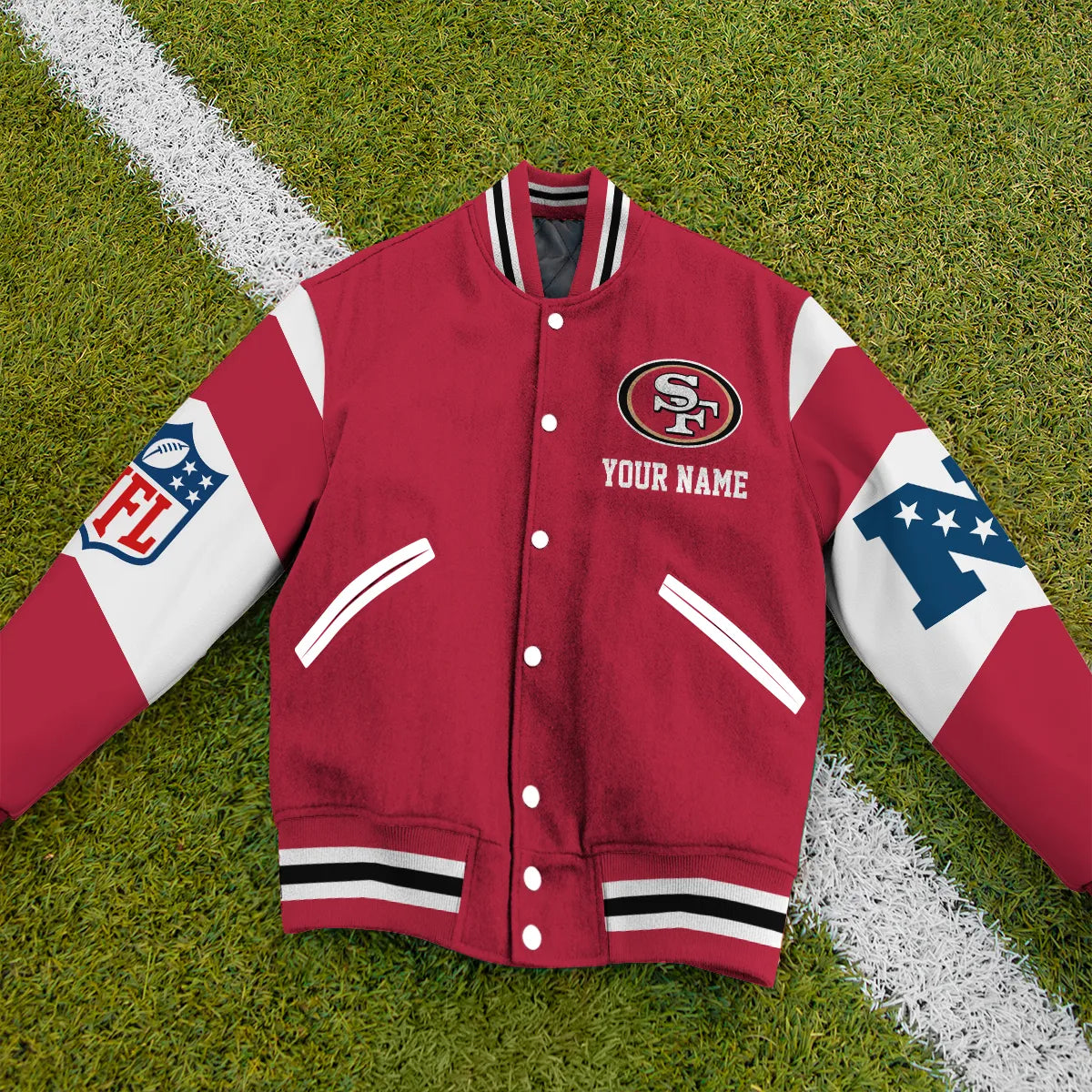 San Francisco 49ers National Football Conference Unisex Varsity Jacket Limited Edition AZTAVJK000013