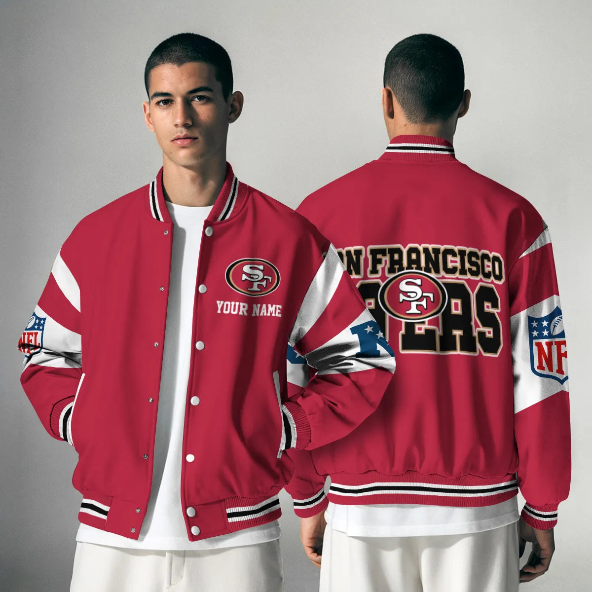 San Francisco 49ers National Football Conference Unisex Varsity Jacket Limited Edition AZTAVJK000013