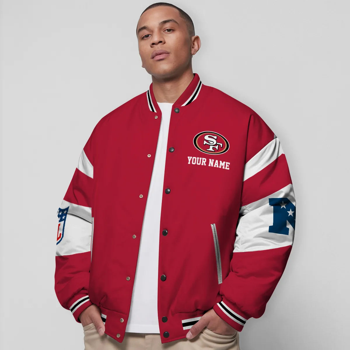 San Francisco 49ers National Football Conference Unisex Varsity Jacket Limited Edition AZTAVJK000013