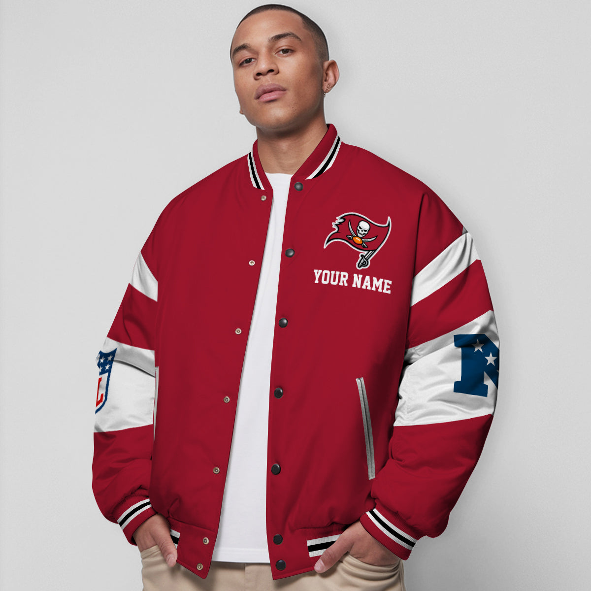 Tampa Bay Buccaneers National Football Conference Unisex Varsity Jacket Limited Edition AZTAVJK000015