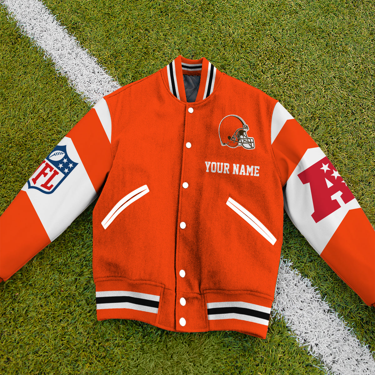 Cleveland Browns National Football Conference Unisex Varsity Jacket Limited Edition AZTAVJK000020