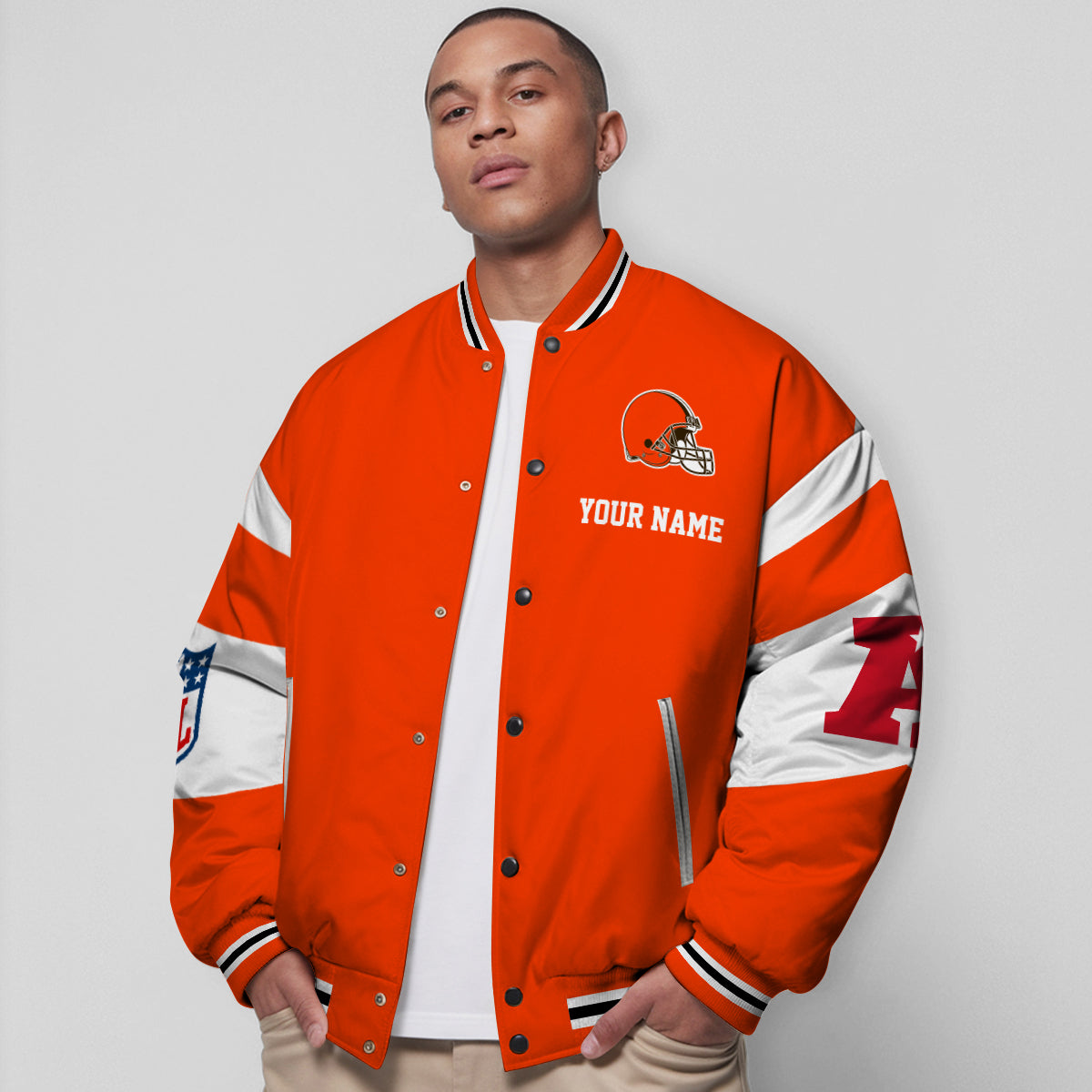 Cleveland Browns National Football Conference Unisex Varsity Jacket Limited Edition AZTAVJK000020