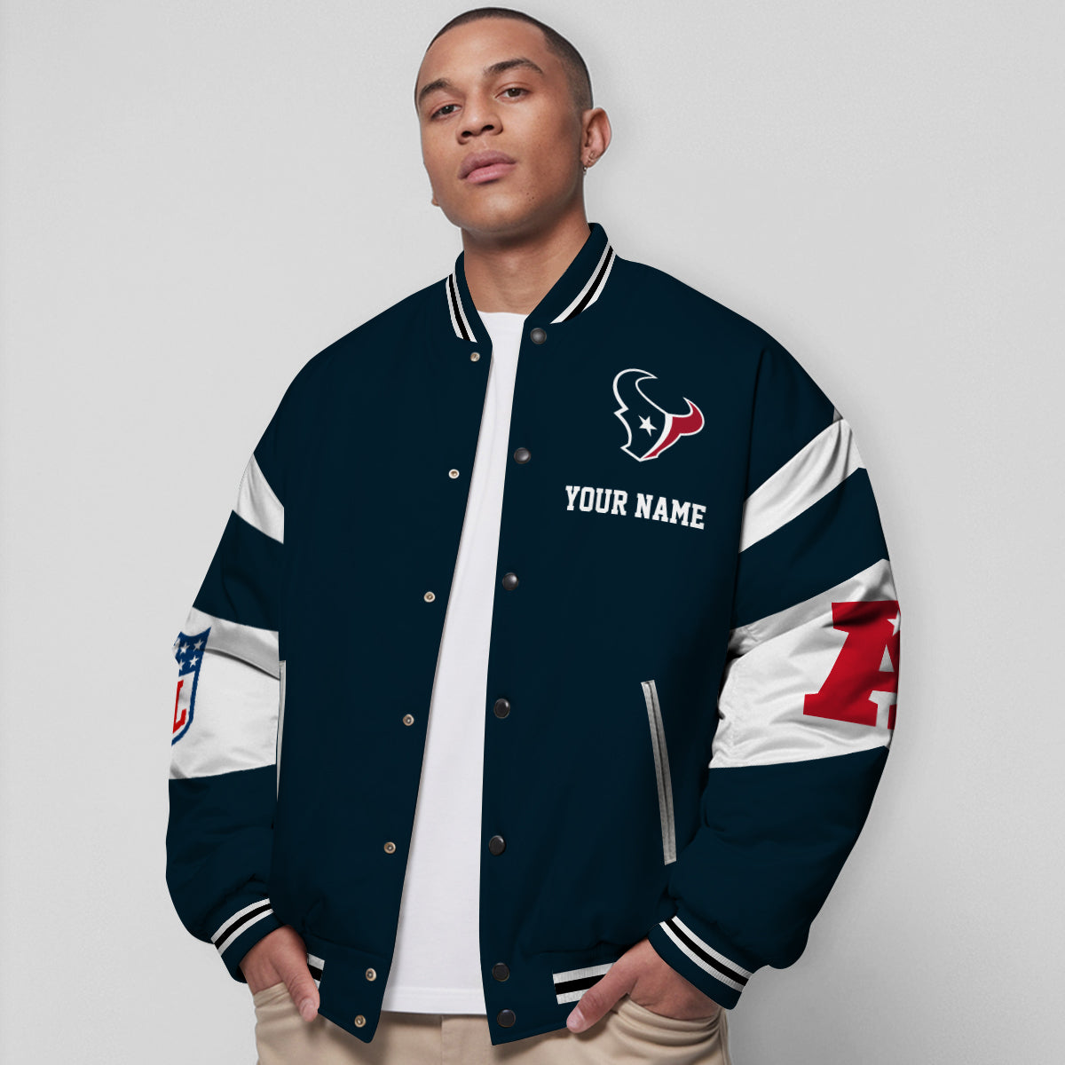 Houston Texans National Football Conference Unisex Varsity Jacket Limited Edition AZTAVJK000022