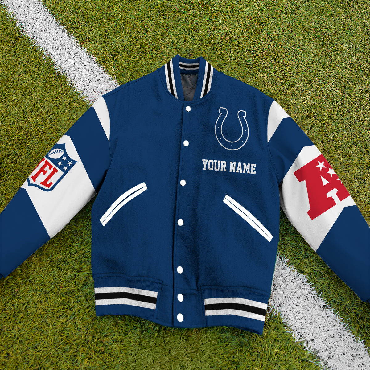 Indianapolis Colts National Football Conference Unisex Varsity Jacket Limited Edition AZTAVJK000023
