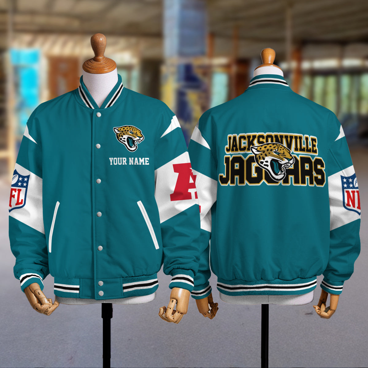 Jacksonville Jaguars National Football Conference Unisex Varsity Jacket Limited Edition AZTAVJK000024