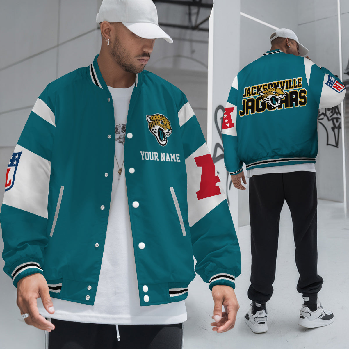 Jacksonville Jaguars National Football Conference Unisex Varsity Jacket Limited Edition AZTAVJK000024